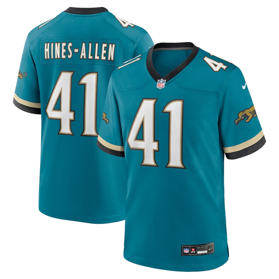 Josh Hines-Allen 41 Jacksonville Jaguars Prowler Throwback Player Game Men Jersey - Teal JS4855 Saliibo