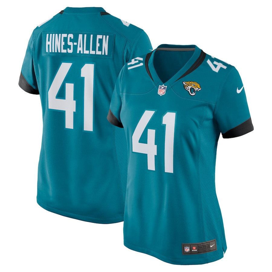 Josh Hines-Allen 41 Jacksonville Jaguars Women's Player Game Jersey - Teal JS6792 Saliibo