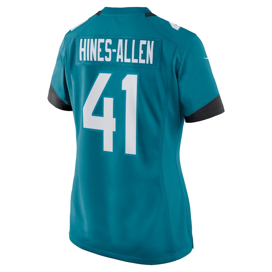 Josh Hines-Allen 41 Jacksonville Jaguars Women's Player Game Jersey - Teal JS6792 Saliibo - Image 3