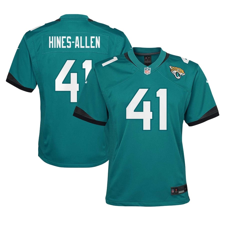 Josh Hines-Allen 41 Jacksonville Jaguars YOUTH Game Jersey - Teal JS3592 Saliibo