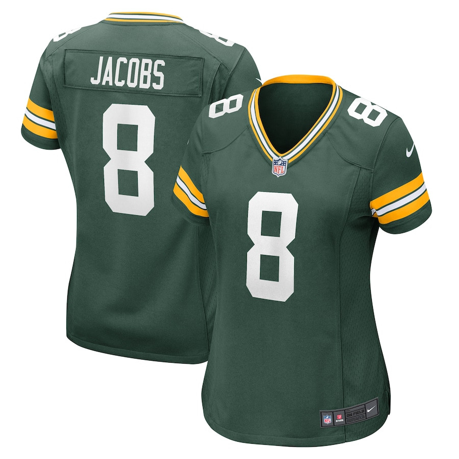 Josh Jacobs 8 Green Bay Packers Team Game Women Jersey - Green JS3922 Saliibo
