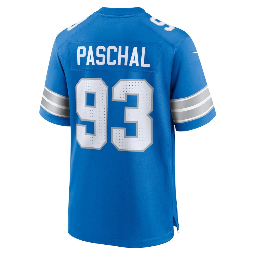 Josh Paschal #93 Detroit Lions Super Bowl LIX Jersey - Men's - Blue JS2442 Saliibo - Image 3