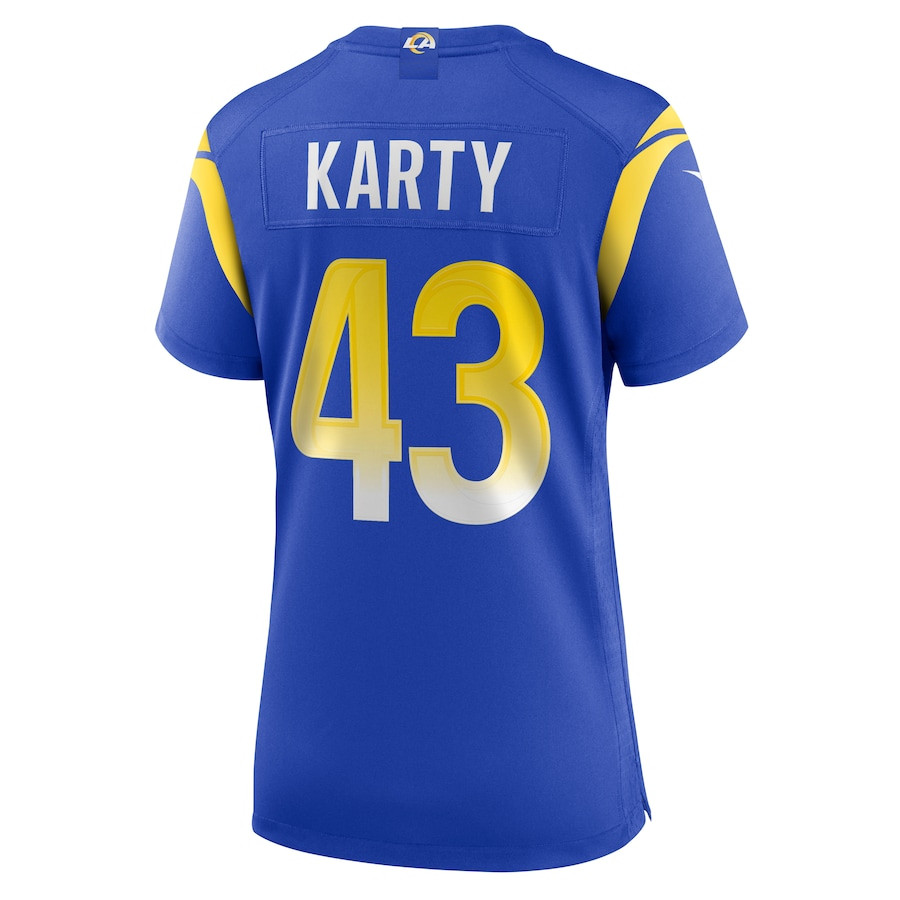 Joshua Karty 43 Los Angeles Rams Game Women Jersey - Royal JS1564 Saliibo - Image 3