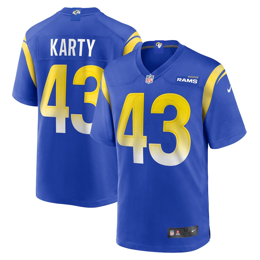 Joshua Karty 43 Los Angeles Rams Team Game Men Jersey - Royal JS5435 Saliibo