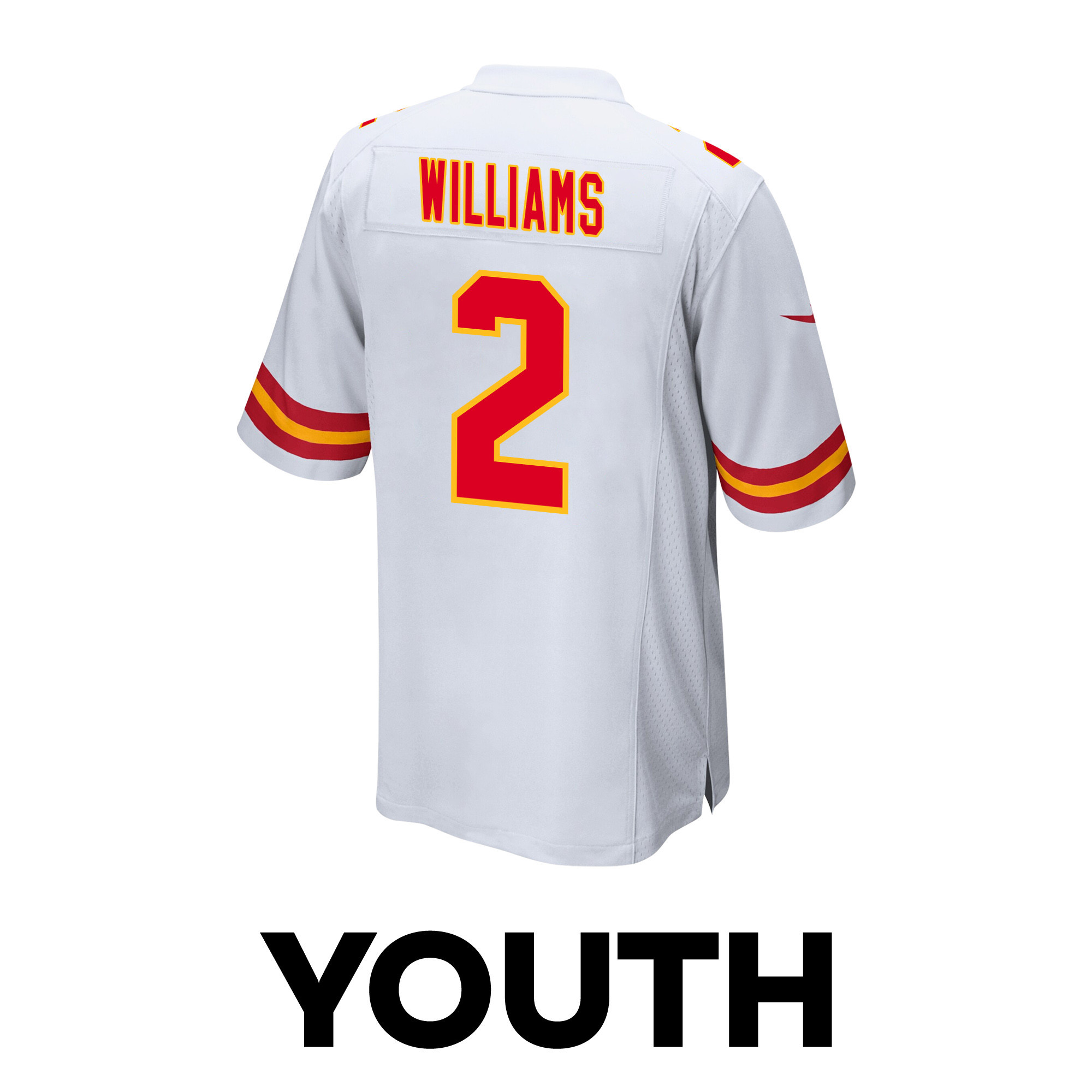 Joshua Williams 2 Kansas City Chiefs Super Bowl LVIII Champions 4 Stars Patch Game YOUTH Jersey - White JS8703 Saliibo - Image 3