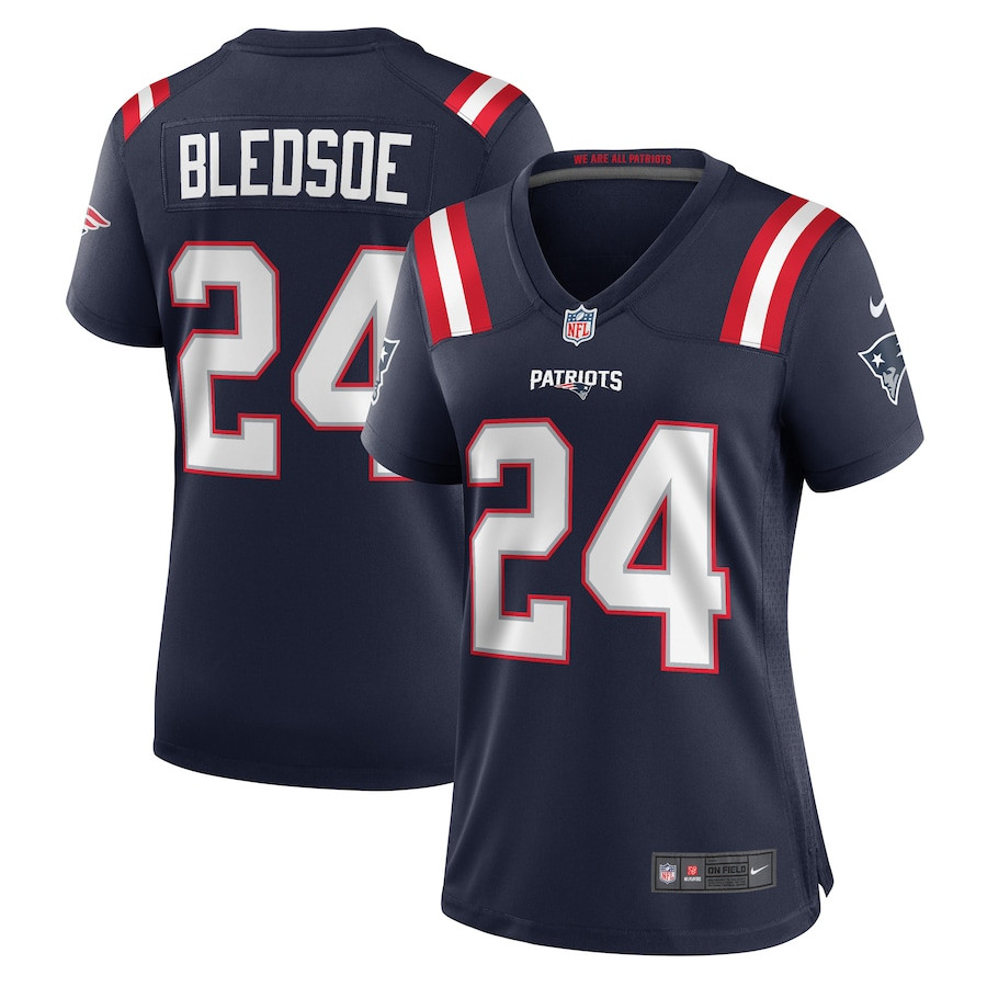 Joshuah Bledsoe 24 New England Patriots Women Game Jersey - Navy JS1925 Saliibo