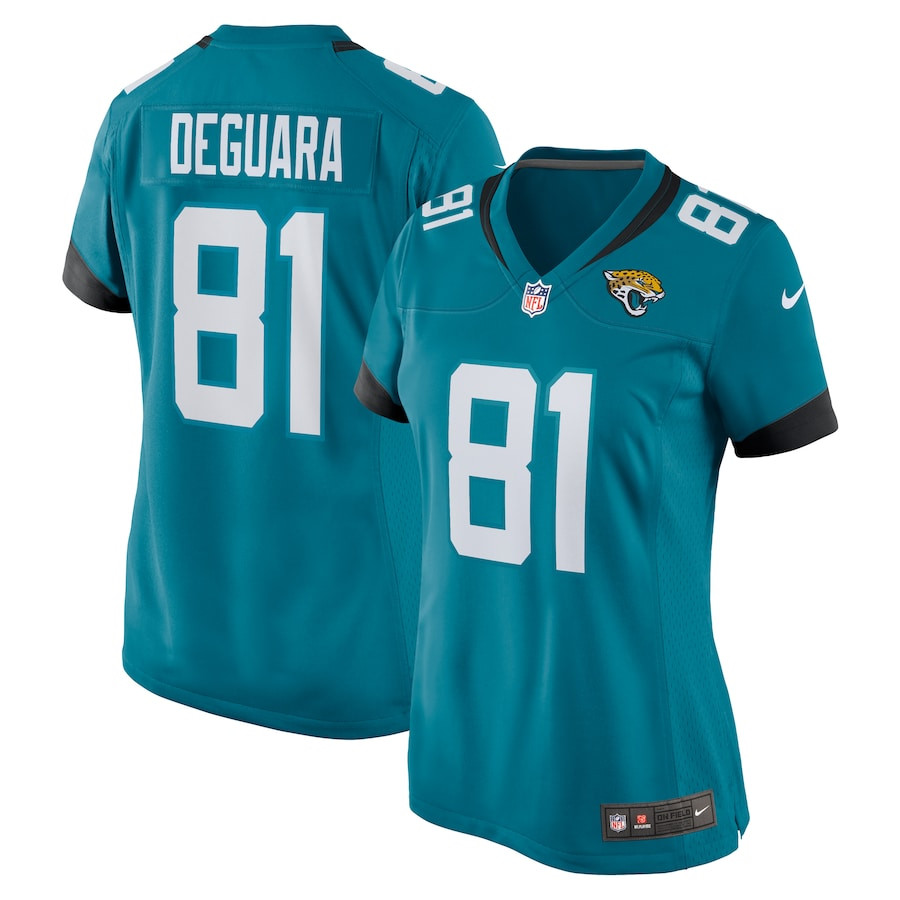 Josiah Deguara 81 Jacksonville Jaguars Alternate Game Women Jersey - Teal JS9339 Saliibo