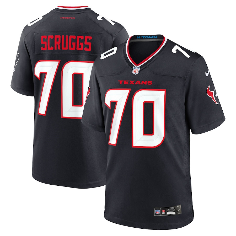 Juice Scruggs 70 Houston Texans Team Game Men Jersey - Navy JS9676 Saliibo
