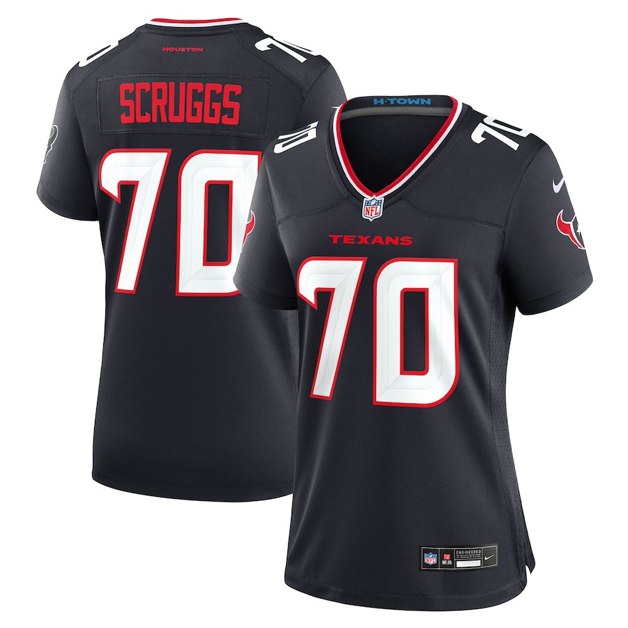 Juice Scruggs 70 Houston Texans Women's Team Game Jersey - Navy JS5433 Saliibo