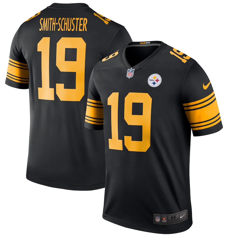 JuJu Smith-Schuster 19 Pittsburgh Steelers Men Color Rush Legend Jersey - Black JS9648 Saliibo
