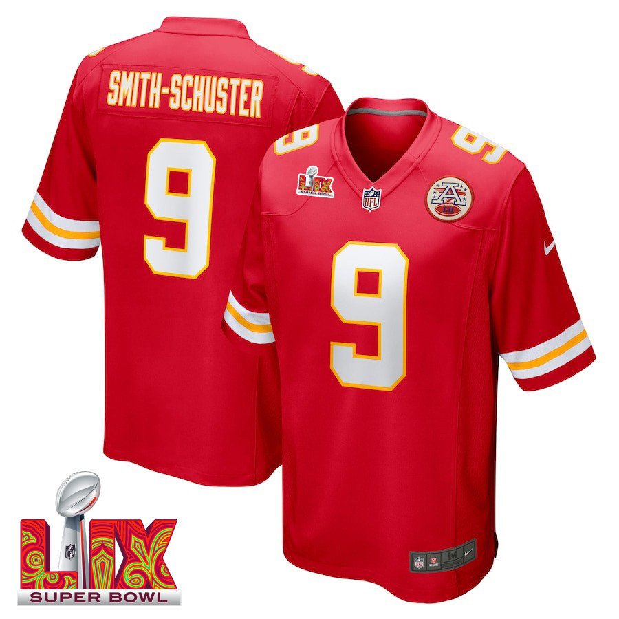 JuJu Smith-Schuster #9 Kansas City Chiefs Super Bowl LIX Jersey - Men's - Red JS4851 Saliibo