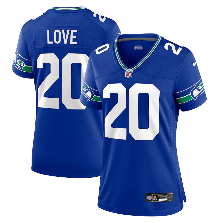 Julian Love 20 Seattle Seahawks Women's Throwback Player Game Jersey - Royal JS8225 Saliibo