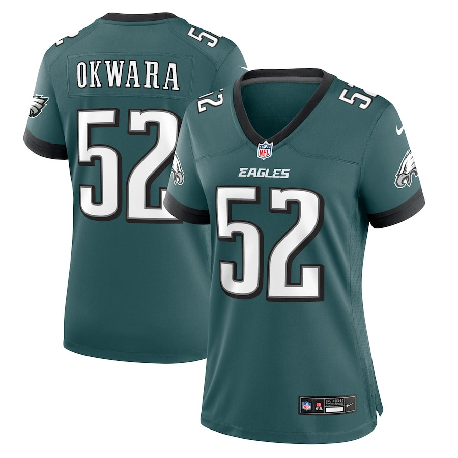 Julian Okwara 52 Philadelphia Eagles Women's Game Jersey - Midnight Green JS6548 Saliibo