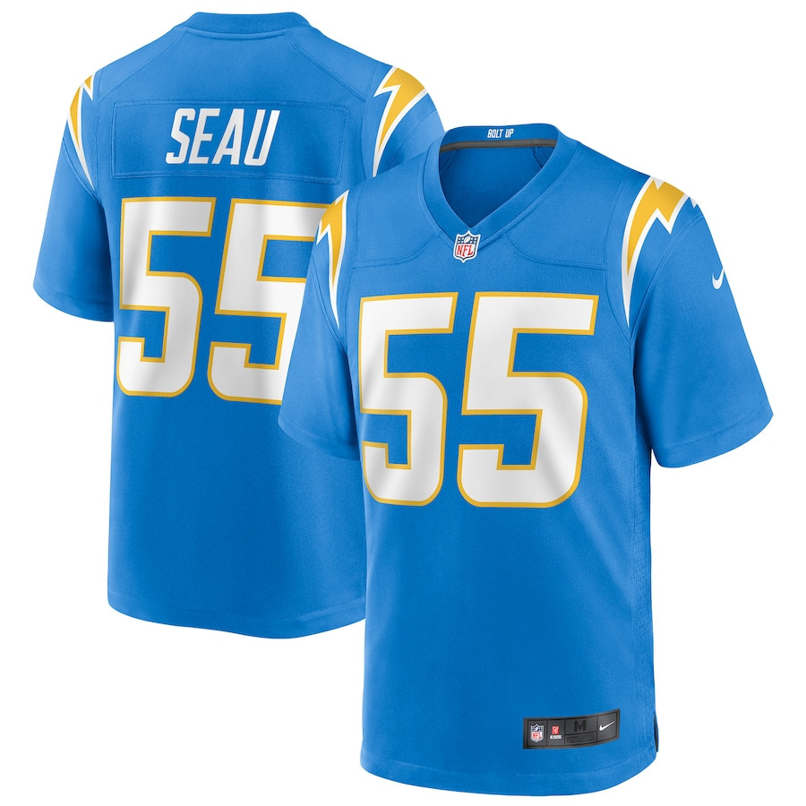Junior Seau 55 Los Angeles Chargers Men Game Retired Jersey - Powder Blue JS4615 Saliibo