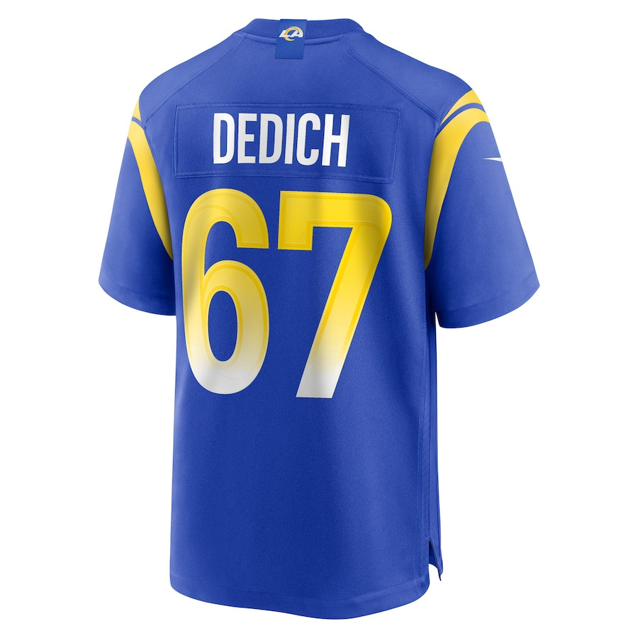 Justin Dedich 67 Los Angeles Rams Game Men Jersey - Royal JS8653 Saliibo - Image 3