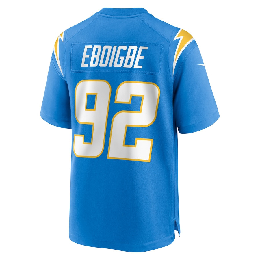 Justin Eboigbe 92 Los Angeles Chargers Team Game Men Jersey - Powder Blue JS7795 Saliibo - Image 3