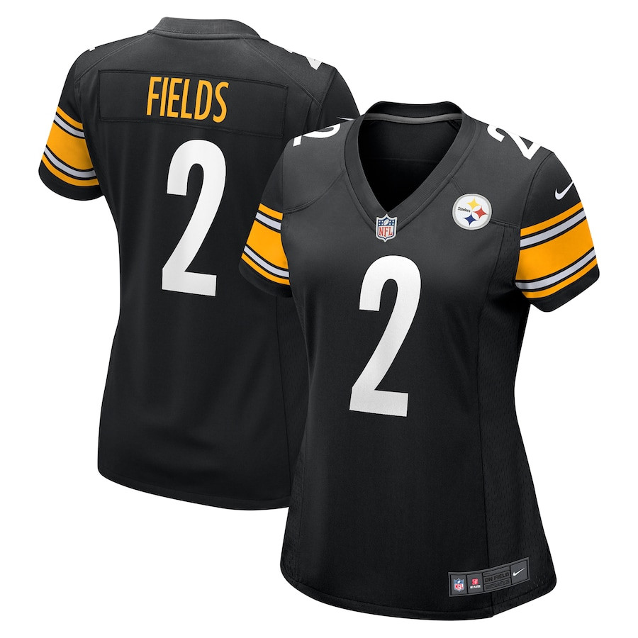 Justin Fields 2 Pittsburgh Steelers Game Women Jersey - Black JS7973 Saliibo