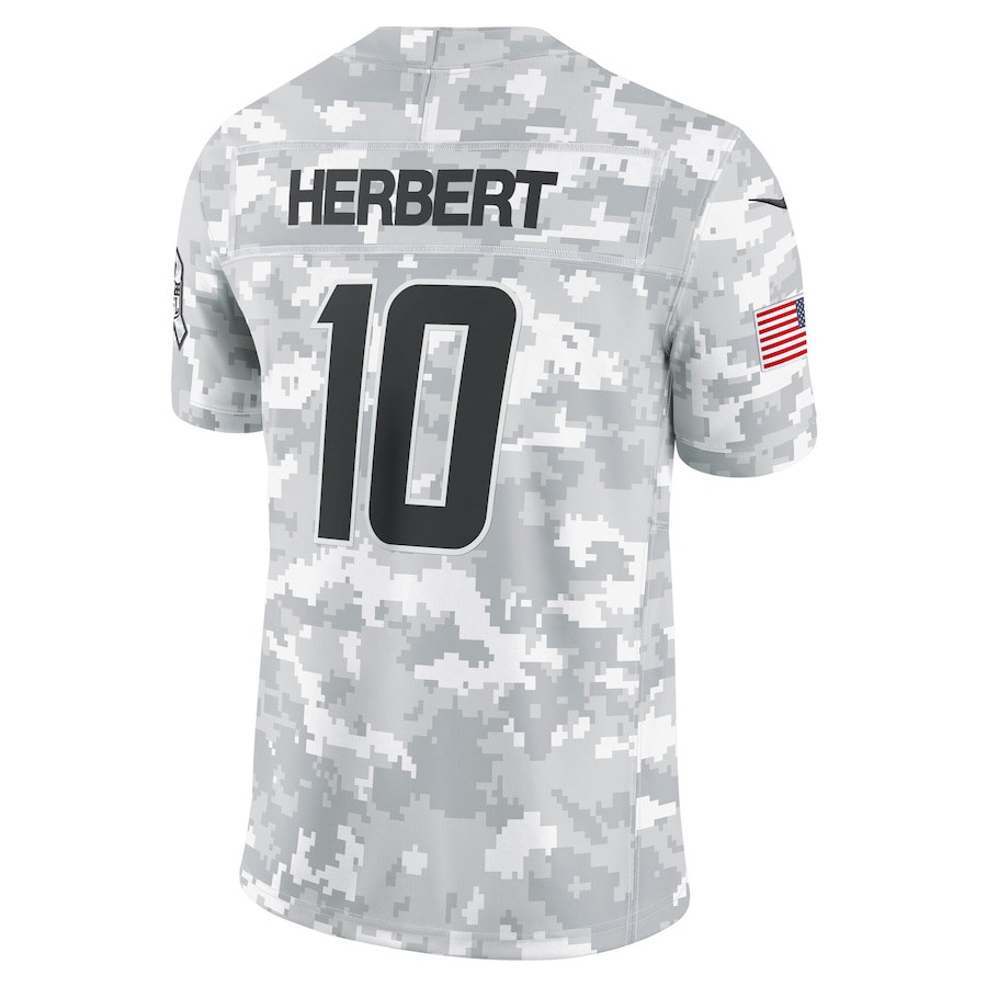 Justin Herbert 10 Los Angeles Chargers 2024 Salute to Service Limited Men Jersey - Arctic Camo JS8131 Saliibo - Image 3