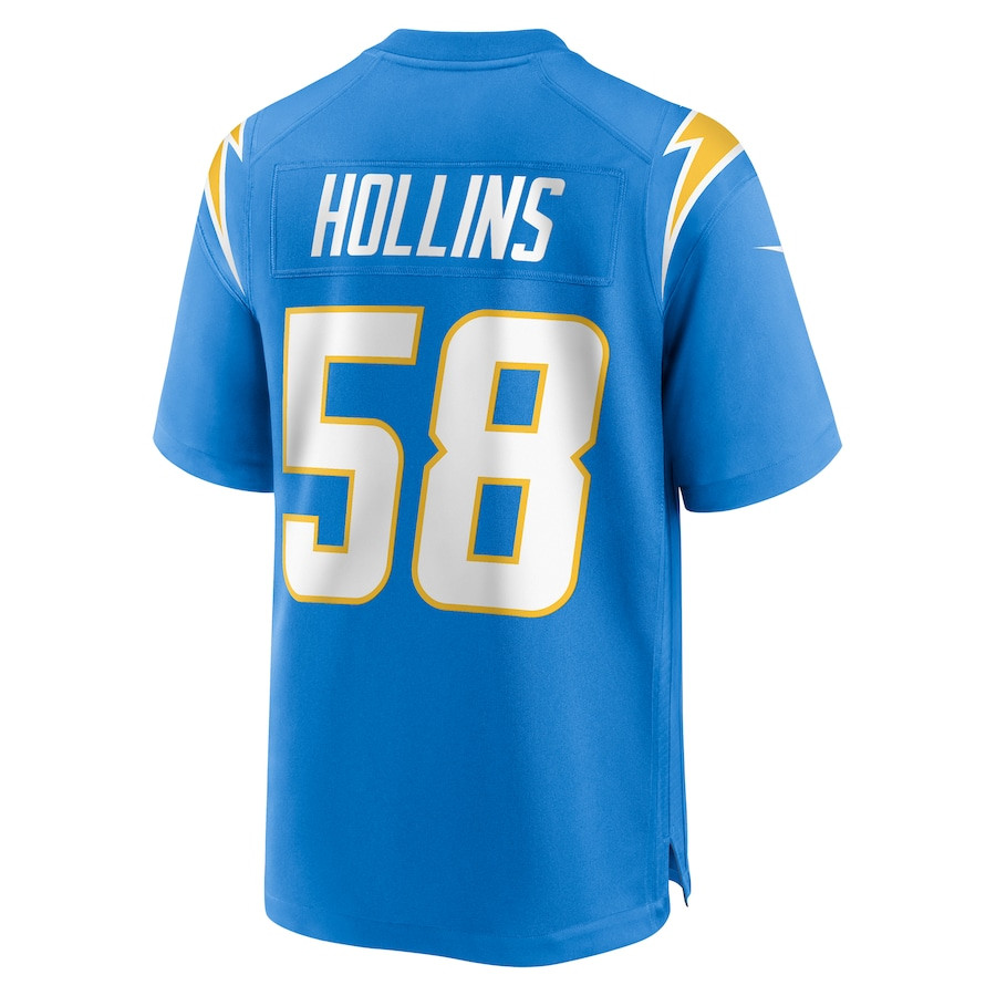 Justin Hollins 58 Los Angeles Chargers Game Men Jersey - Powder Blue JS9269 Saliibo - Image 3
