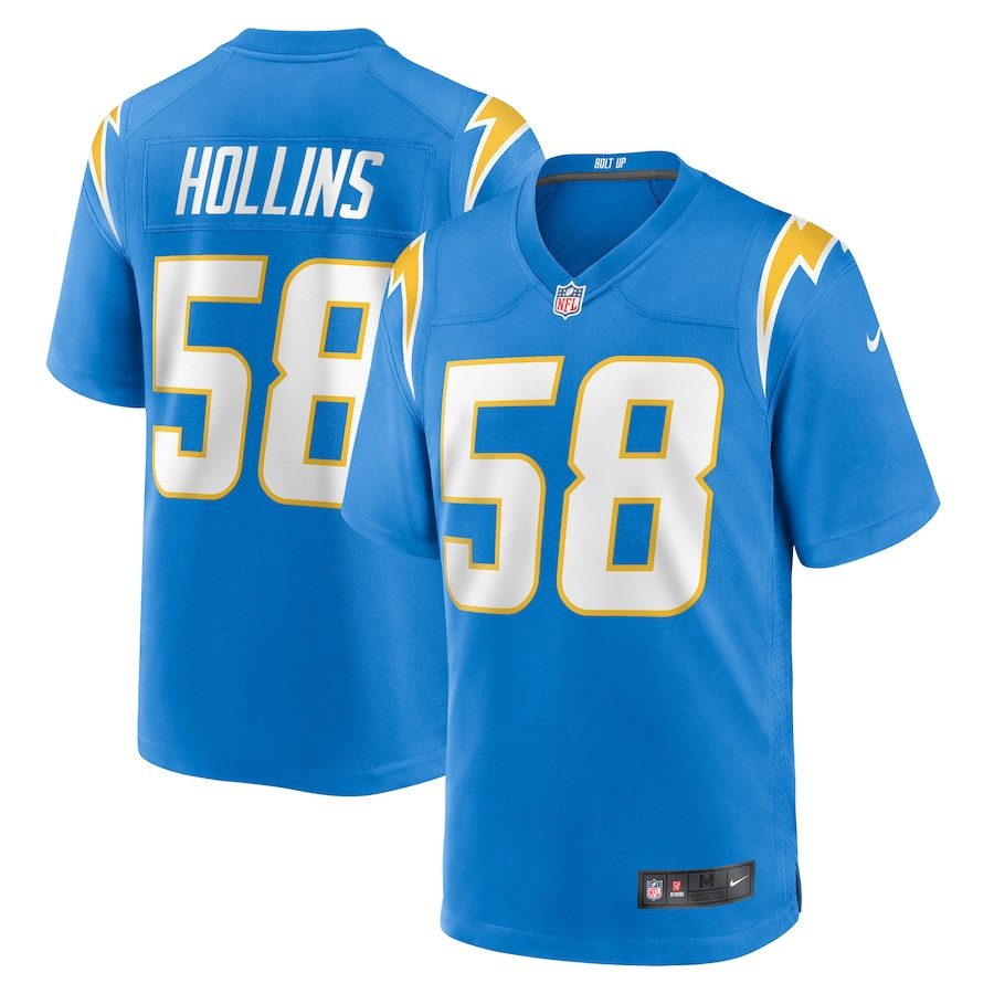 Justin Hollins 58 Los Angeles Chargers Game Men Jersey - Powder Blue JS9269 Saliibo