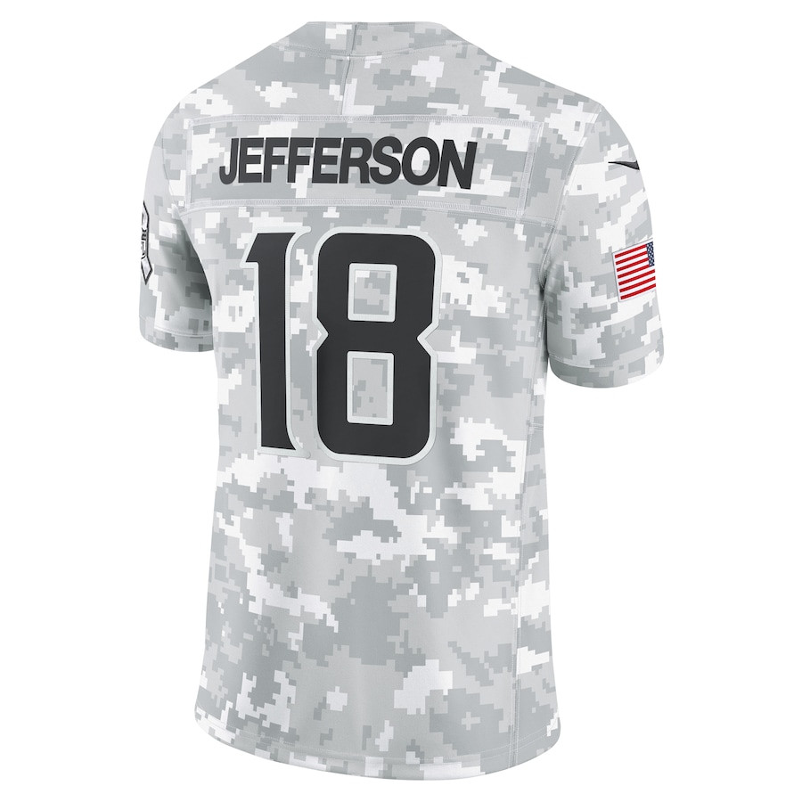 Justin Jefferson 18 Minnesota Vikings 2024 Salute to Service Limited Men Jersey - Arctic Camo JS8810 Saliibo - Image 3