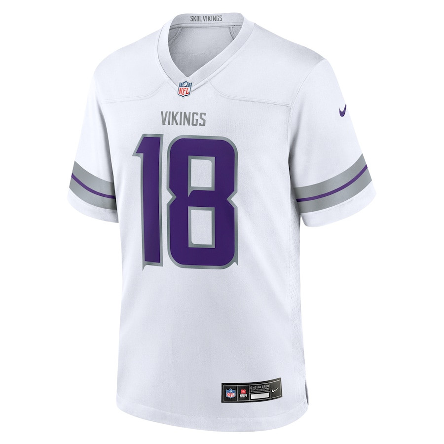 Justin Jefferson 18 Minnesota Vikings Alternate Game Player Men Jersey - White JS7674 Saliibo - Image 3