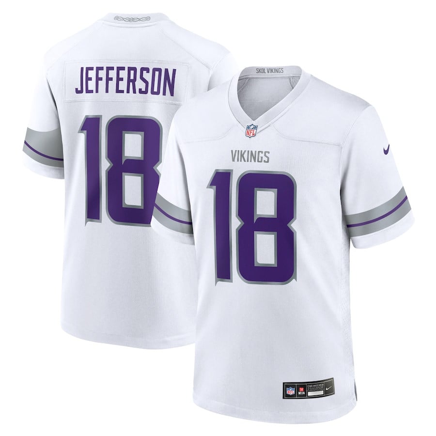 Justin Jefferson 18 Minnesota Vikings YOUTH Alternate Game Player Jersey - White JS7015 Saliibo