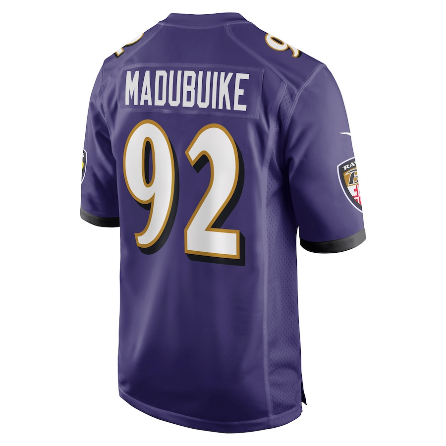 Justin Madubuike 92 Baltimore Ravens Men Game Jersey - Purple JS2092 Saliibo - Image 3