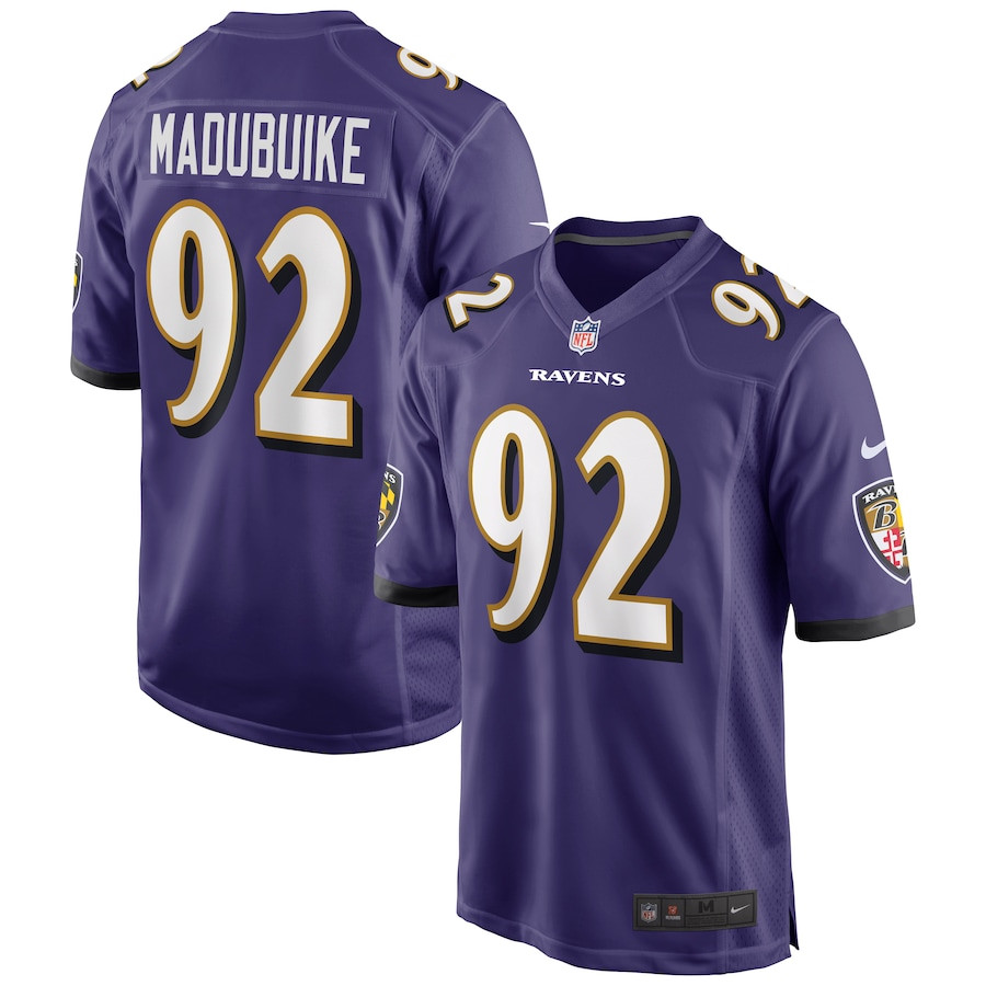 Justin Madubuike 92 Baltimore Ravens Men Game Jersey - Purple JS2092 Saliibo