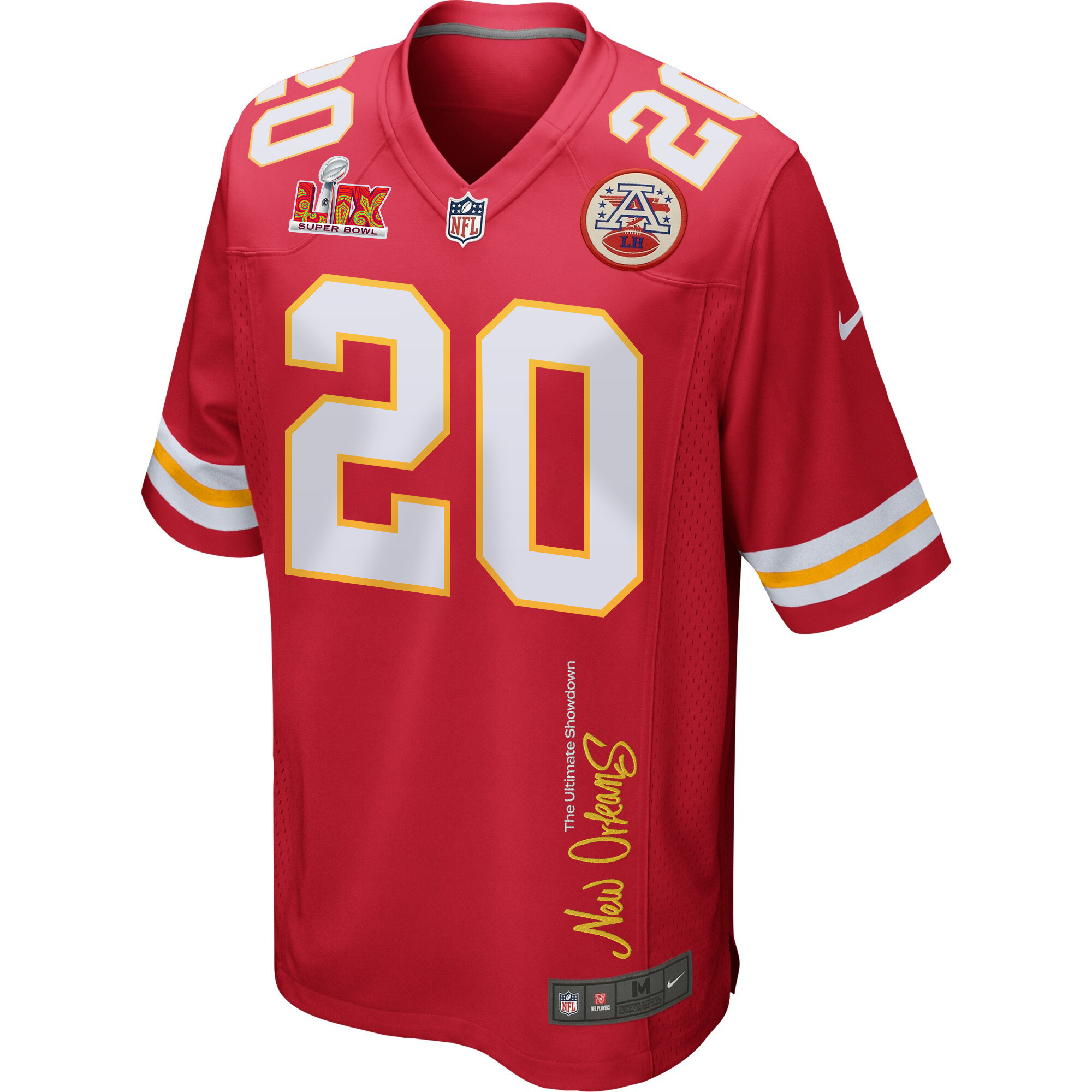 Justin Reid 20 Kansas City Chiefs Super Bowl LIX 'New Orleans - The Ultimate Showdown' EMBROIDERED Game Men Jersey - Red JS6715 Saliibo - Image 3