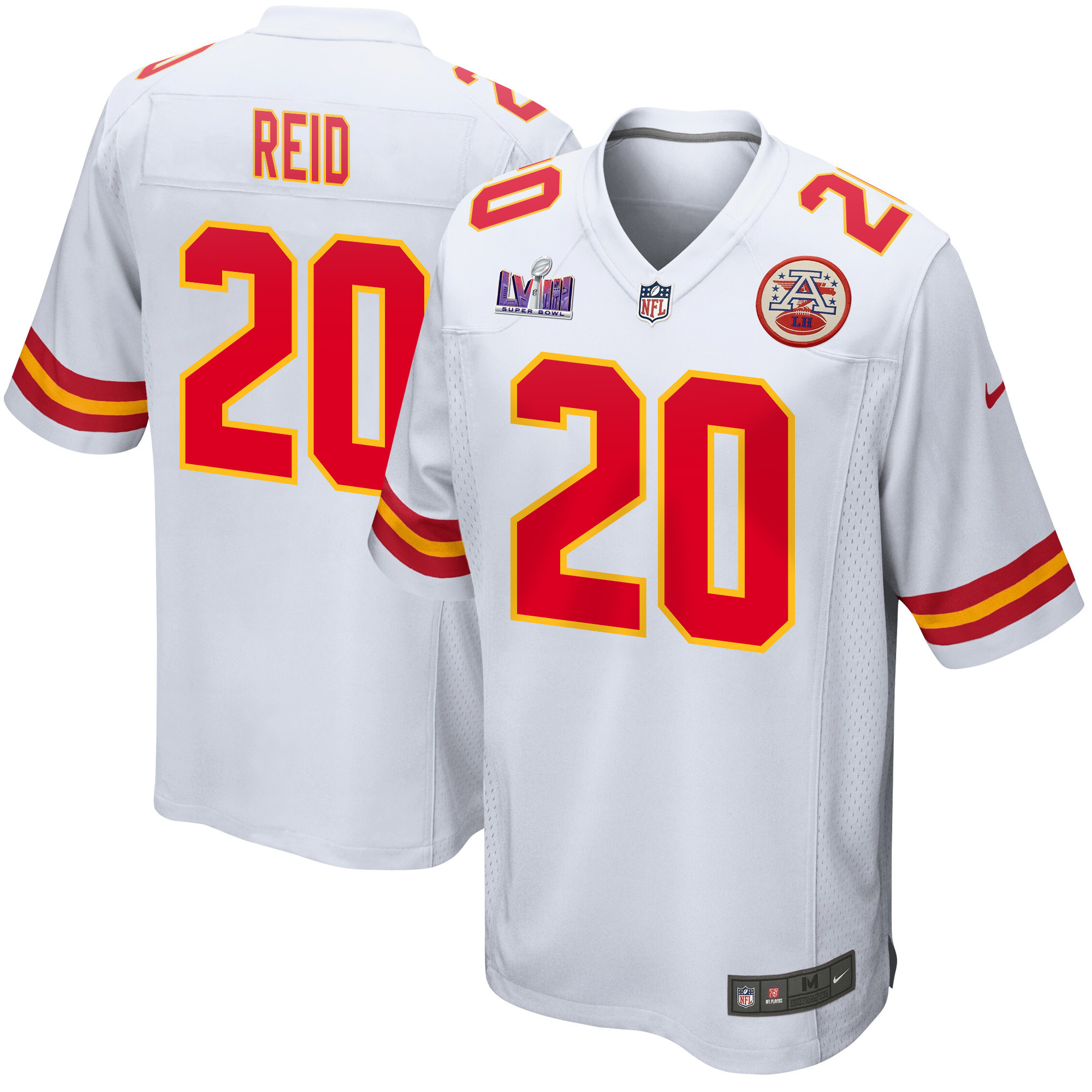 Justin Reid 20 Kansas City Chiefs Super Bowl LVIII Patch Game Men Jersey - White JS6045 Saliibo