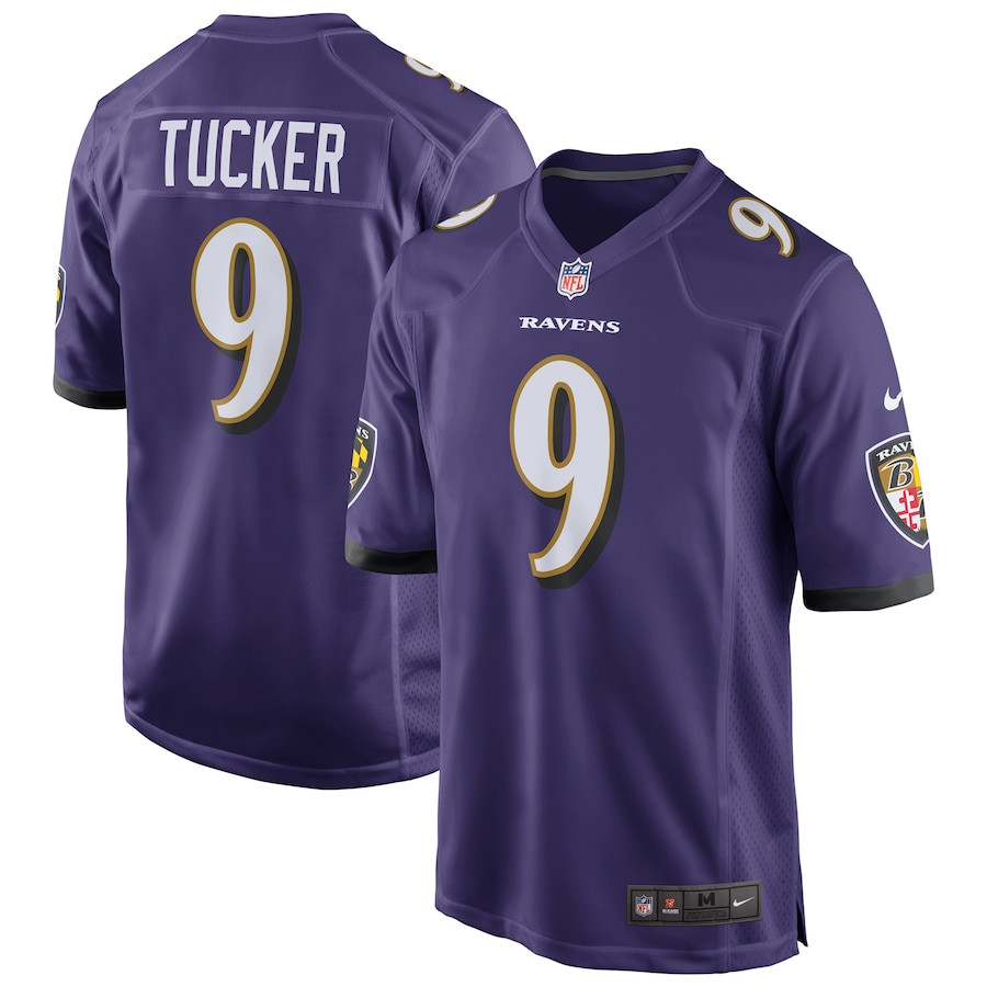 Justin Tucker 9 Baltimore Ravens Men Game Jersey - Purple JS8210 Saliibo