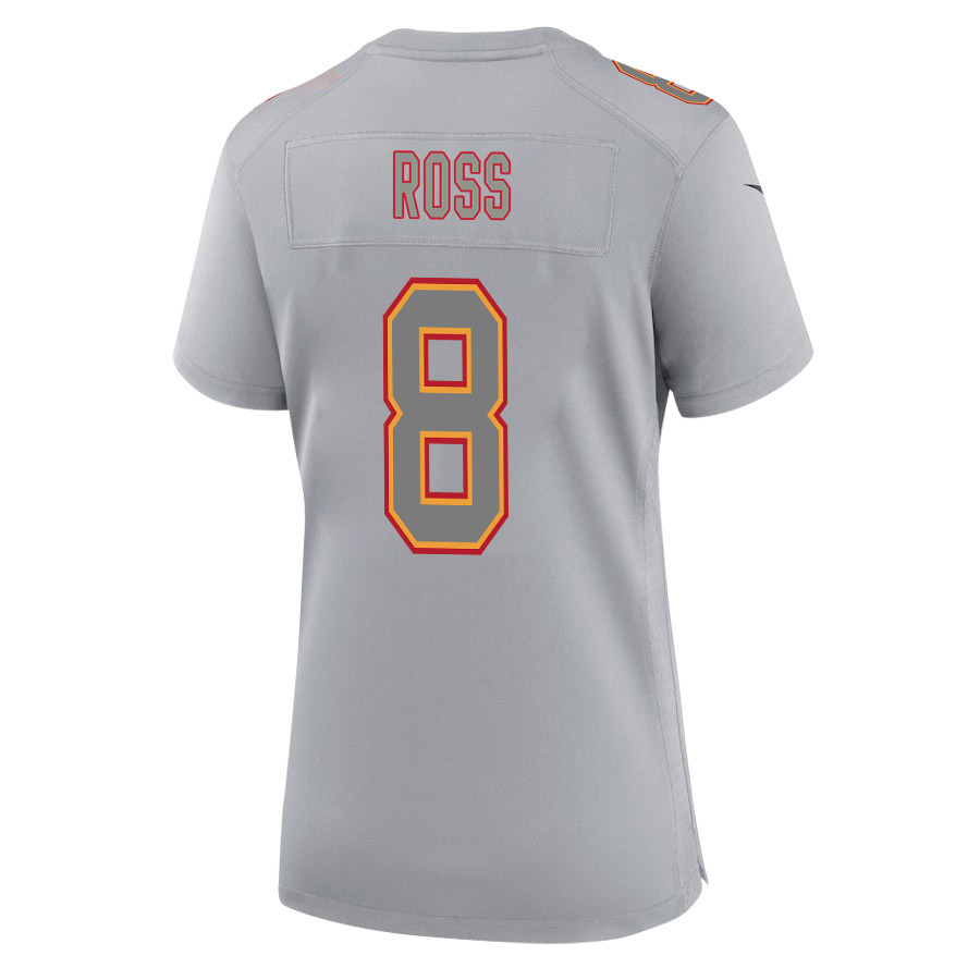 Justyn Ross 8 Kansas City Chiefs Super Bowl LVIII Champions 4X Atmosphere Fashion Game Women Jersey - Gray JS5934 Saliibo - Image 3