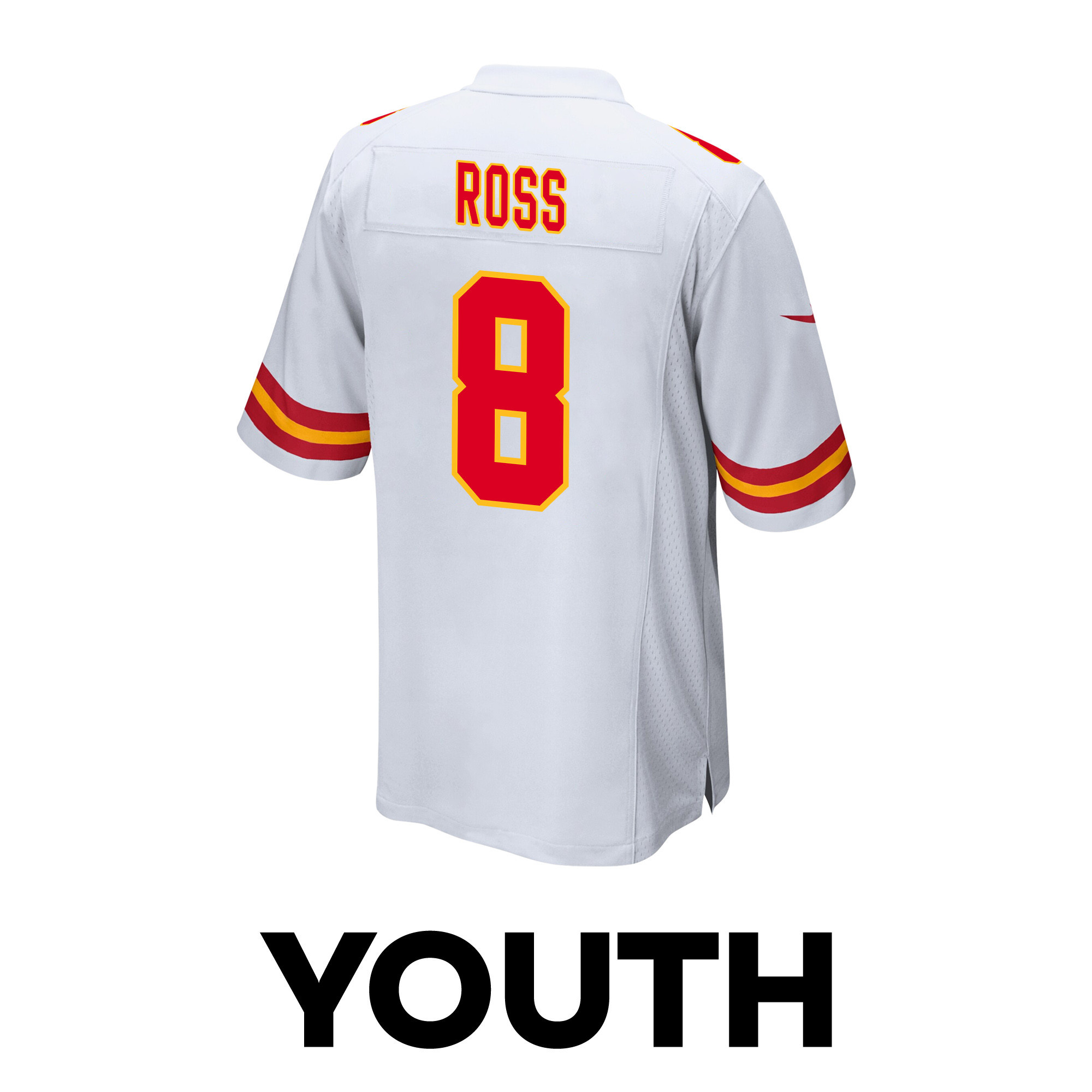 Justyn Ross 8 Kansas City Chiefs Super Bowl LVIII Patch Game YOUTH Jersey - White JS1610 Saliibo - Image 3