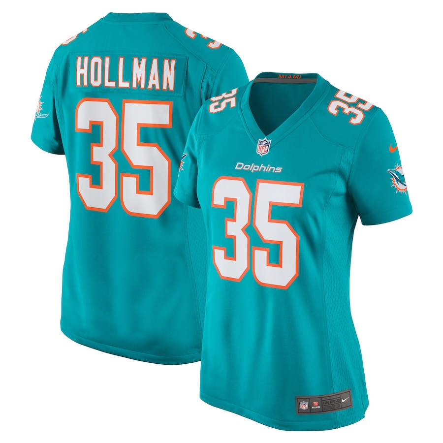 Ka'Dar Hollman 35 Miami Dolphins Women Home Game Jersey - Aqua JS4276 Saliibo