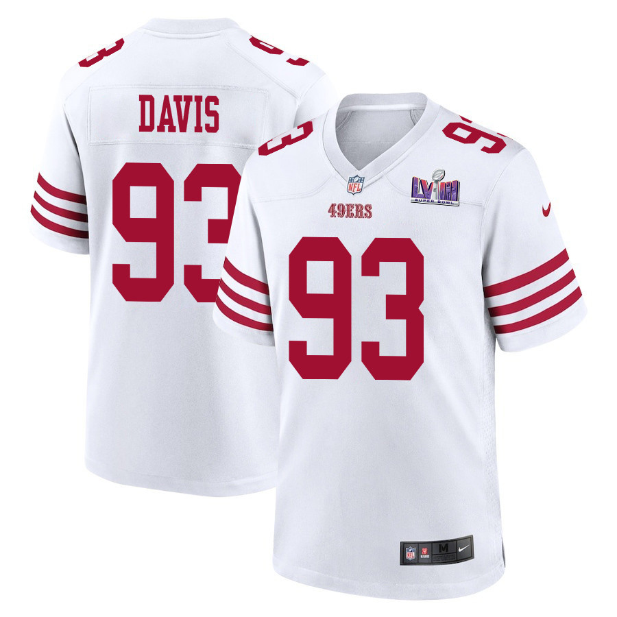 Kalia Davis 93 San Francisco 49ers Super Bowl LVIII Patch Game Men Jersey - White JS3027 Saliibo