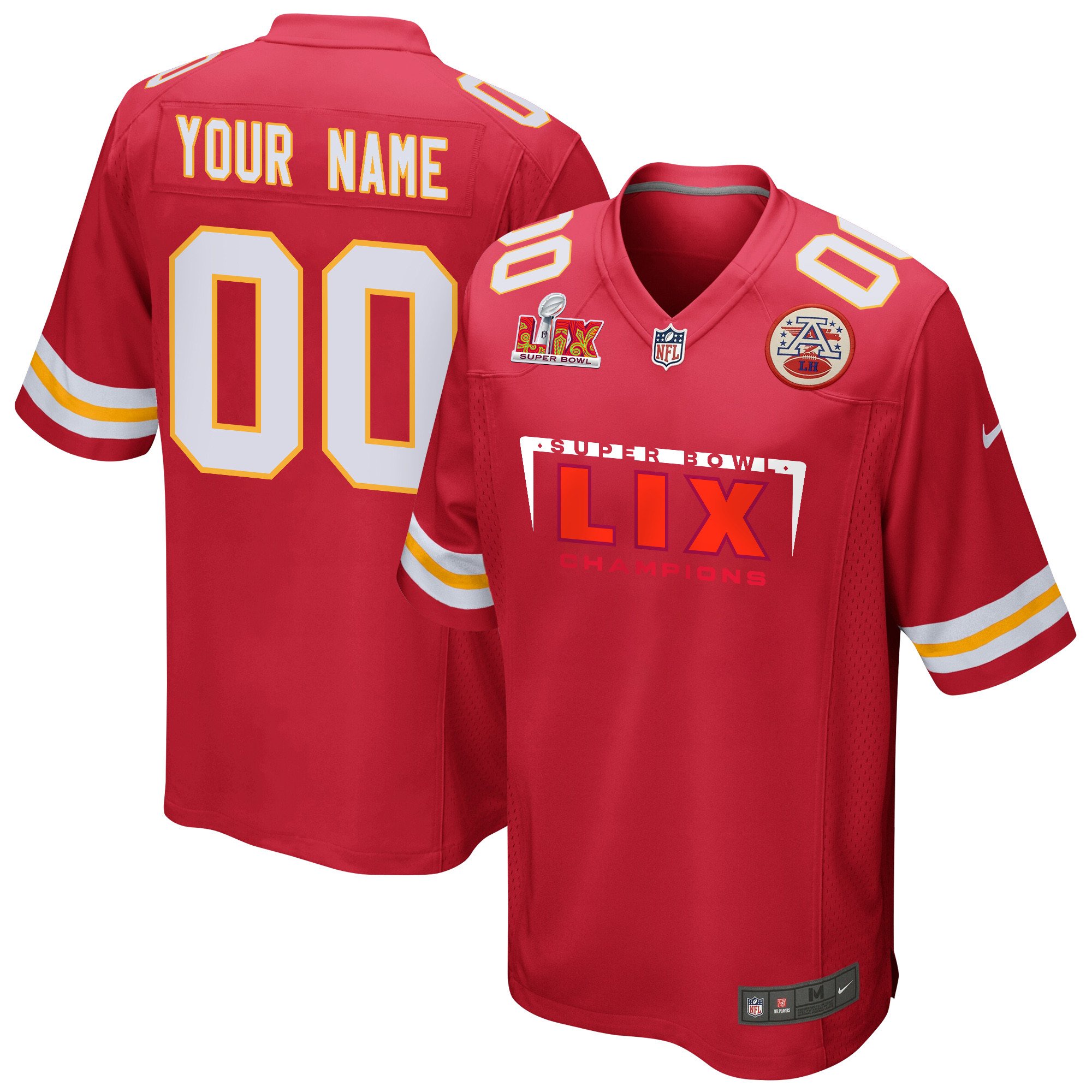 Kansas City Chiefs Super Bowl LIX Champions Simple Style Game Men Custom Jersey - Red JS9210 Saliibo