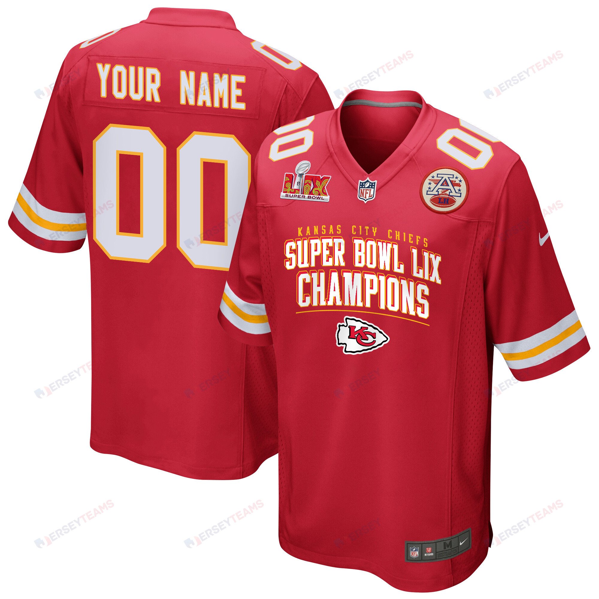 Kansas City Chiefs Super Bowl LIX Champions V2 Game Men Custom Jersey - Red JS5523 Saliibo