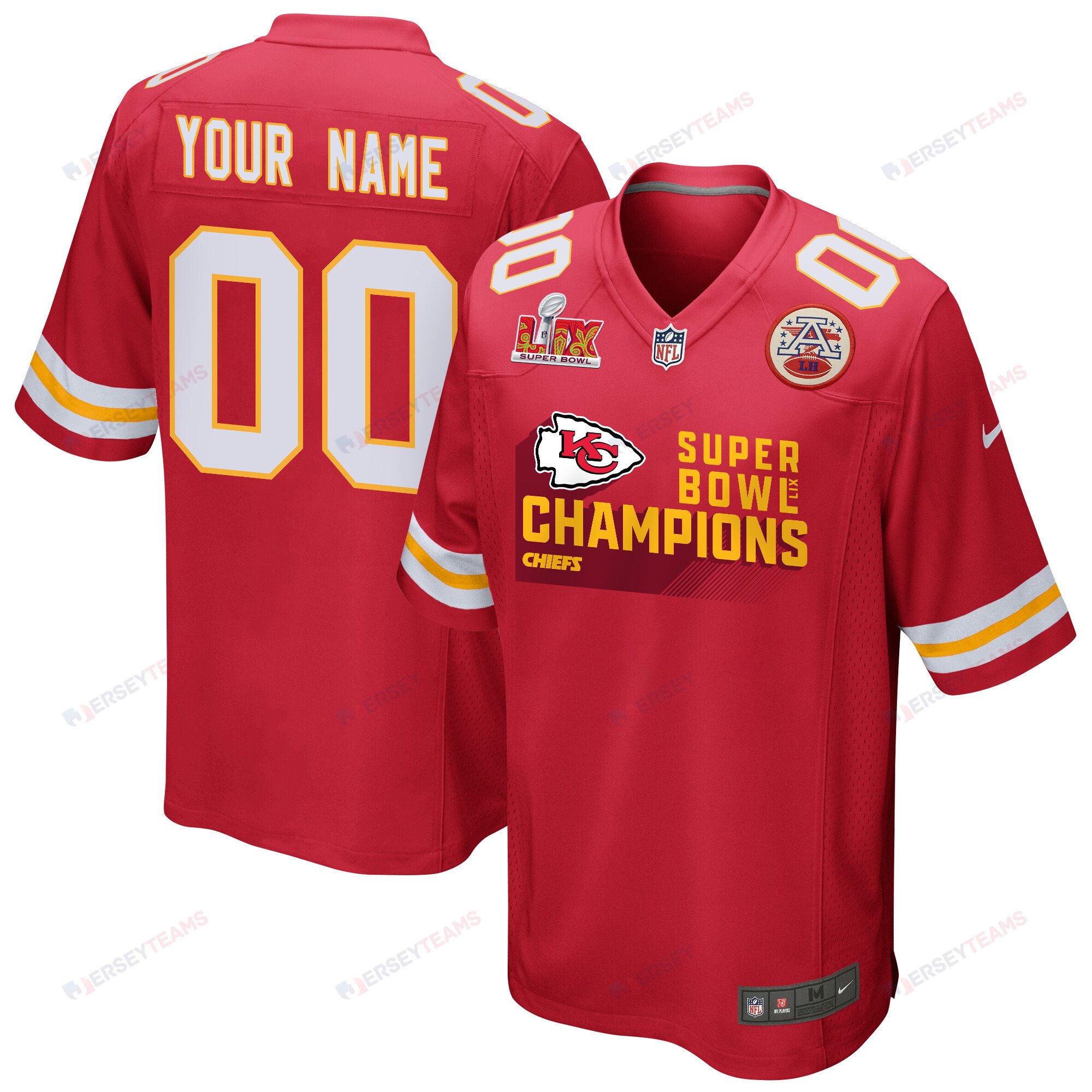 Kansas City Chiefs Super Bowl LIX Champions V4 Game Men Custom Jersey - Red JS6494 Saliibo