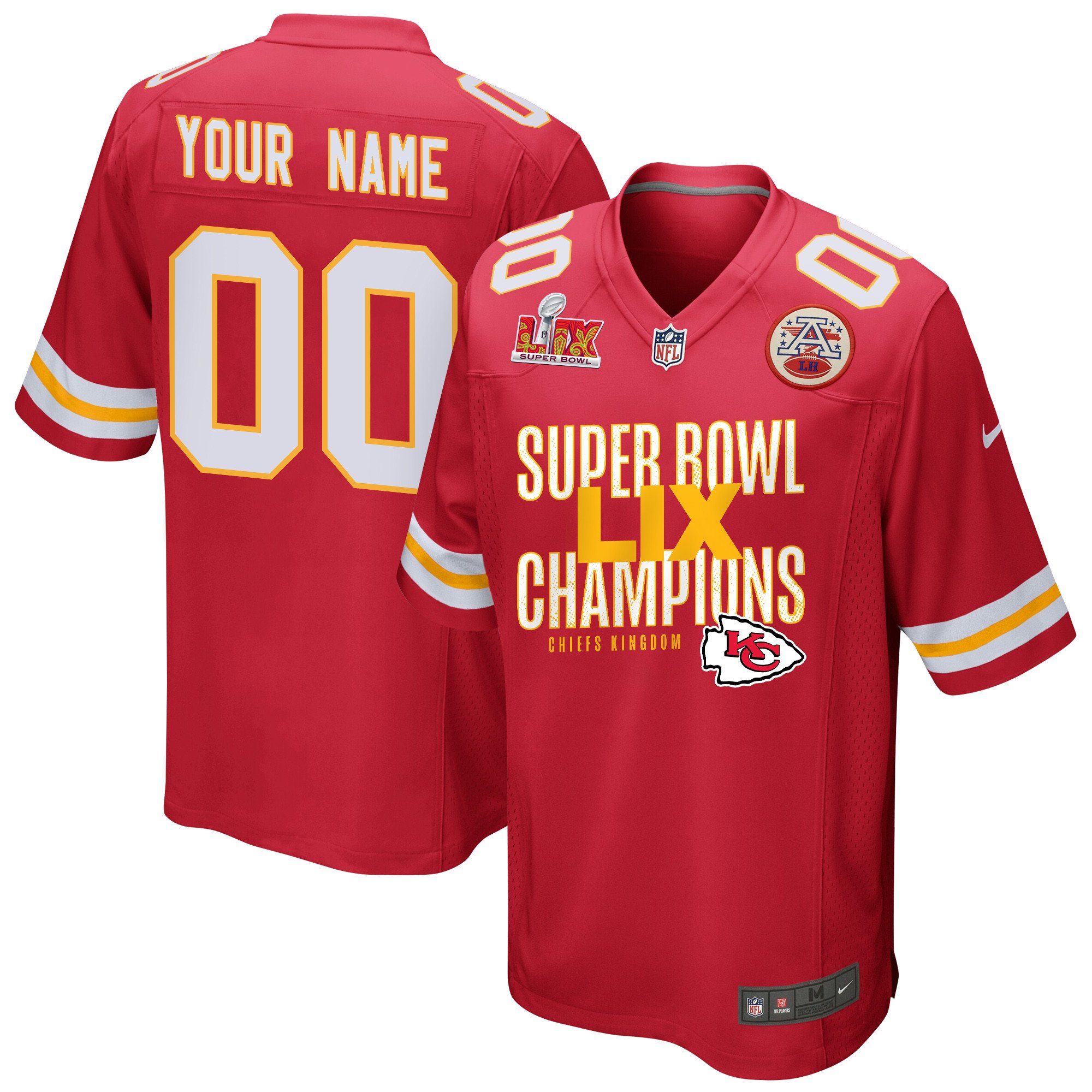 Kansas City Chiefs Super Bowl LIX Champions V5 Game Men Custom Jersey - Red JS4931 Saliibo