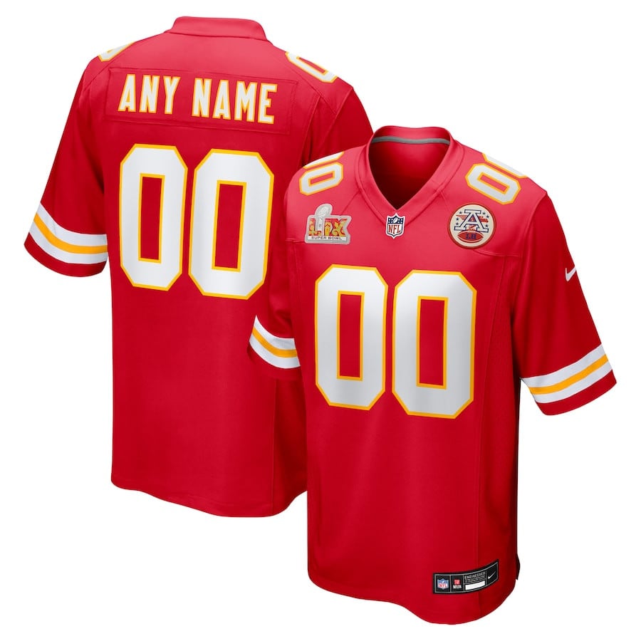 Kansas City Chiefs Super Bowl LIX Custom Men Game Jersey - Red JS4326 Saliibo