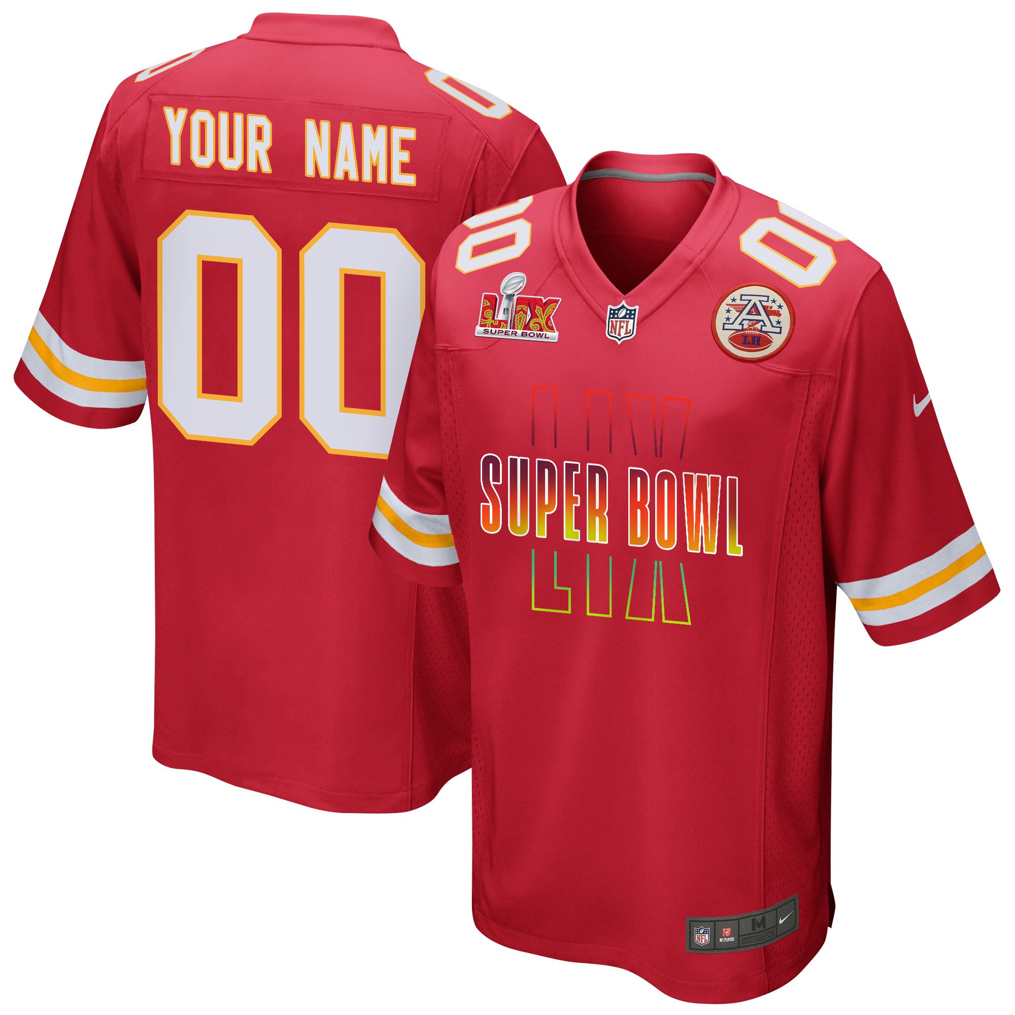Kansas City Chiefs Super Bowl LIX Game Men Custom Jersey - Red JS9821 Saliibo