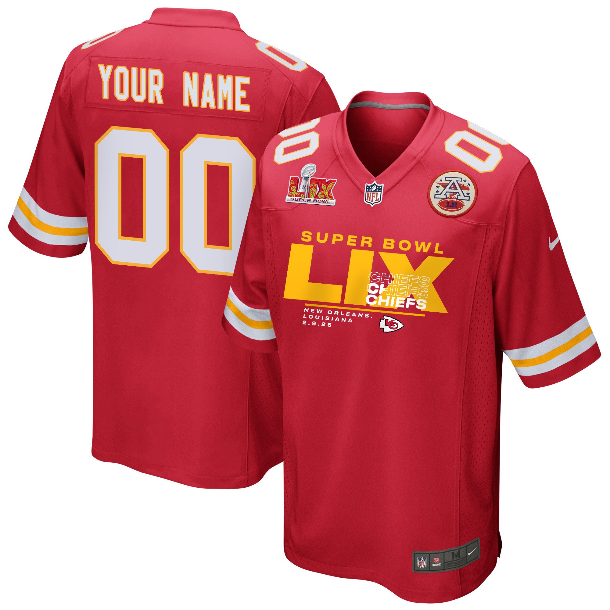 Kansas City Chiefs Super Bowl LIX New Orleans Game Men Jersey - Red JS6951 Saliibo