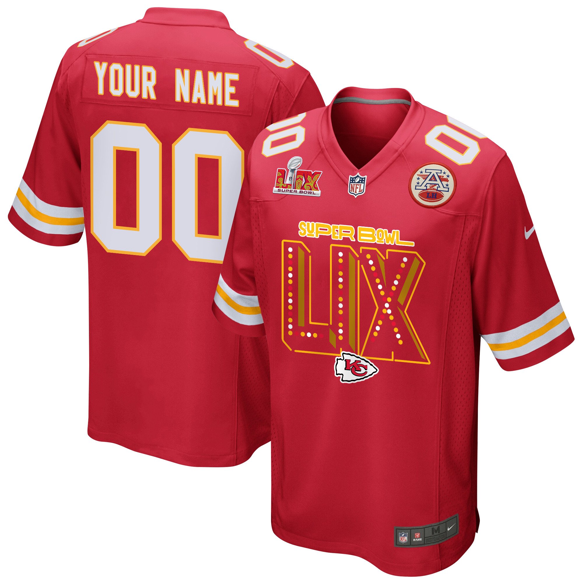Kansas City Chiefs Super Bowl LIX V2 Game Men Custom Jersey - Red JS6940 Saliibo