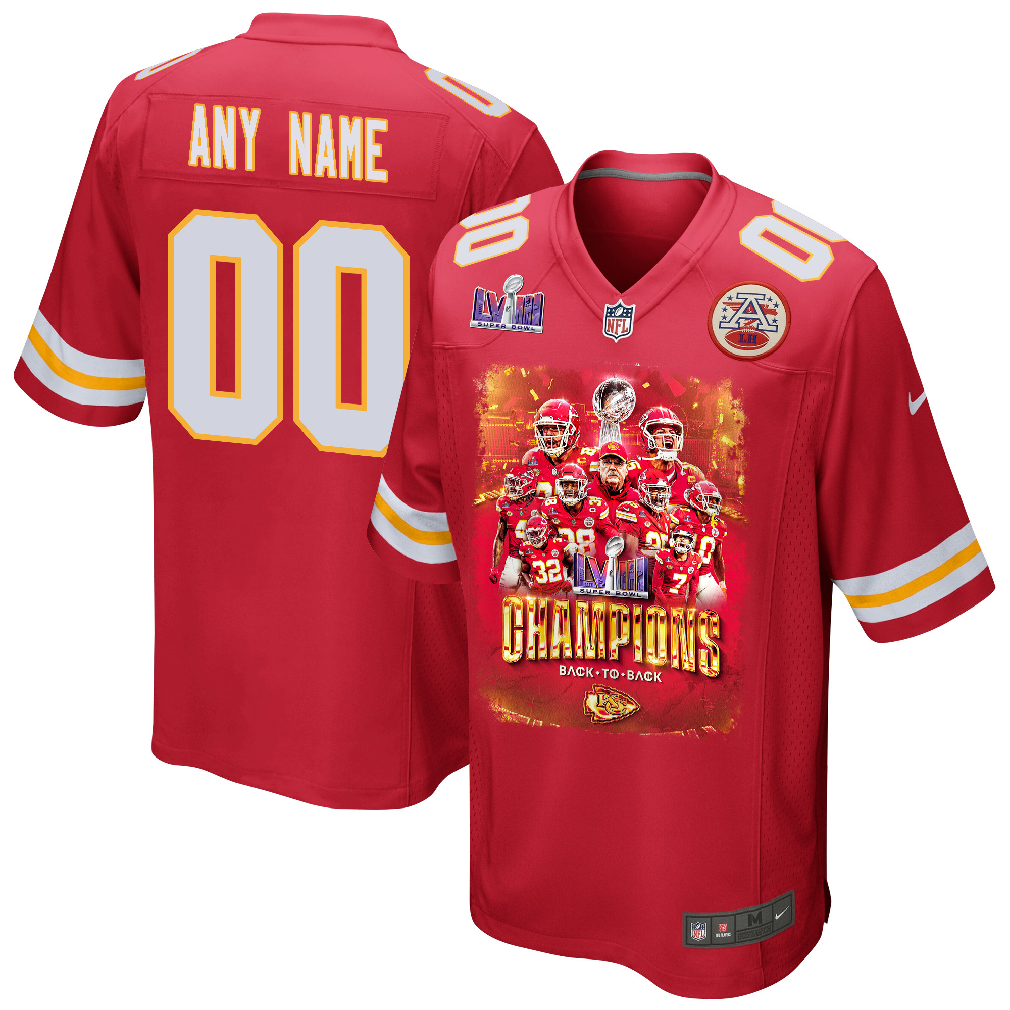 Kansas City Chiefs Super Bowl LVIII Back To Back Game Custom Men Jersey - Scarlet JS7826 Saliibo