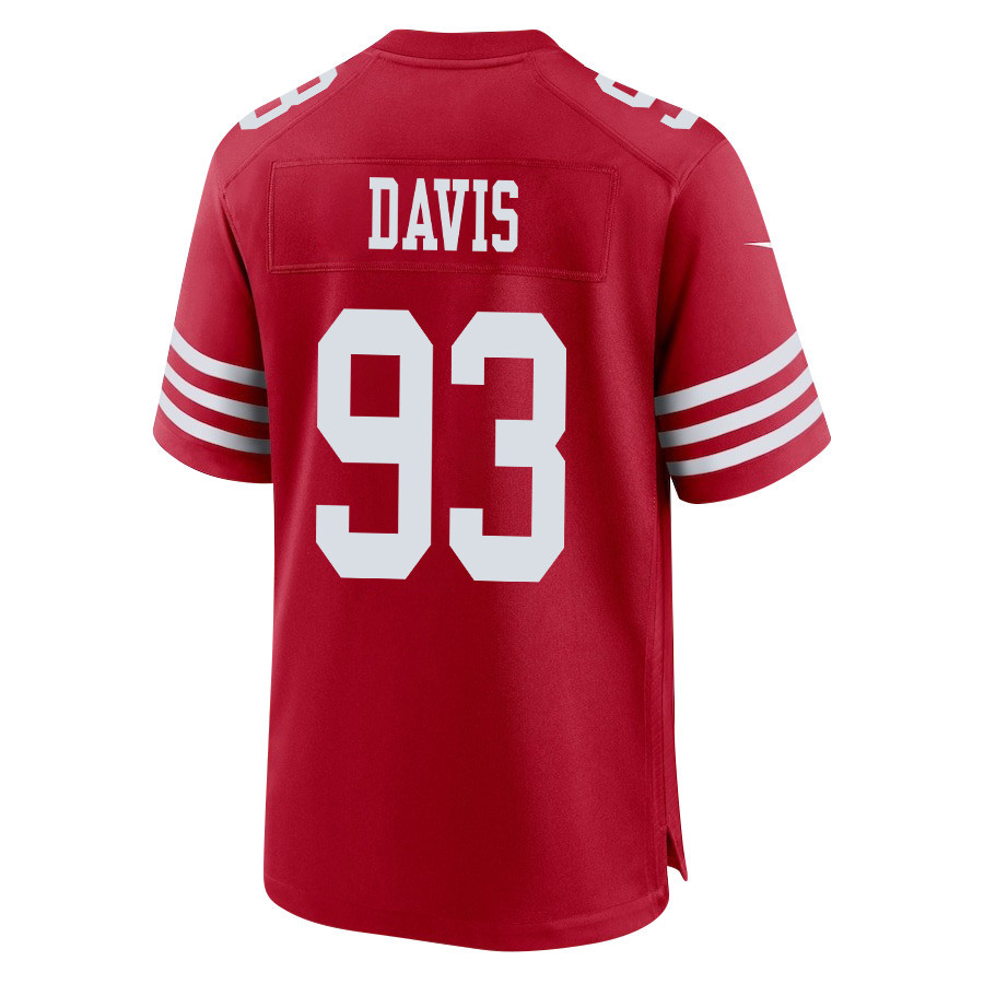 Kalia Davis 93 San Francisco 49ers NFC Champions Patch Game Men Jersey - Scarlet JS1499 Saliibo - Image 3