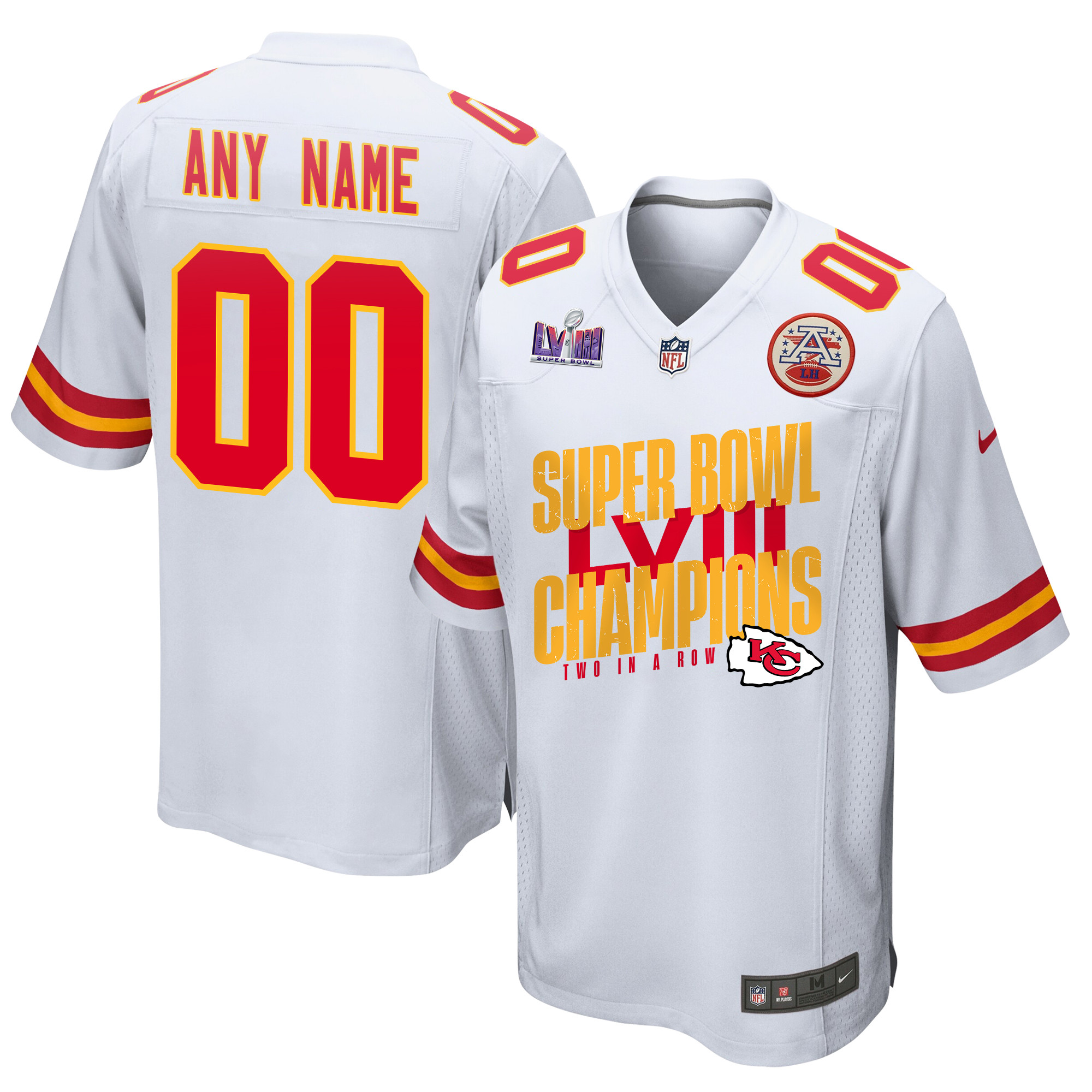 Kansas City Chiefs Super Bowl LVIII Champions Iconic Victory Game Custom Men Jersey - White JS6427 Saliibo