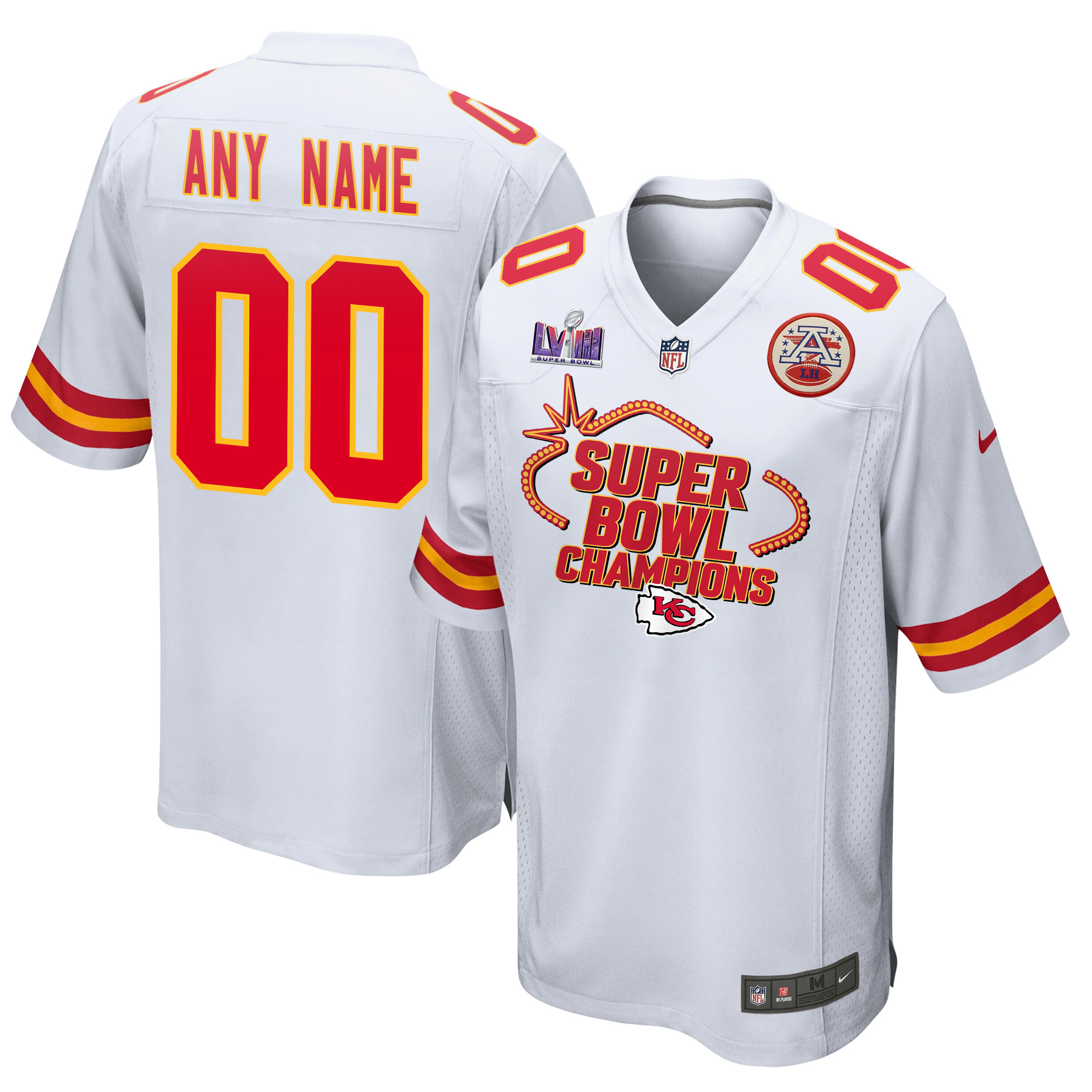 Kansas City Chiefs Super Bowl LVIII Champions Locker Room Trophy Collection Game Custom Men Jersey - White JS4433 Saliibo