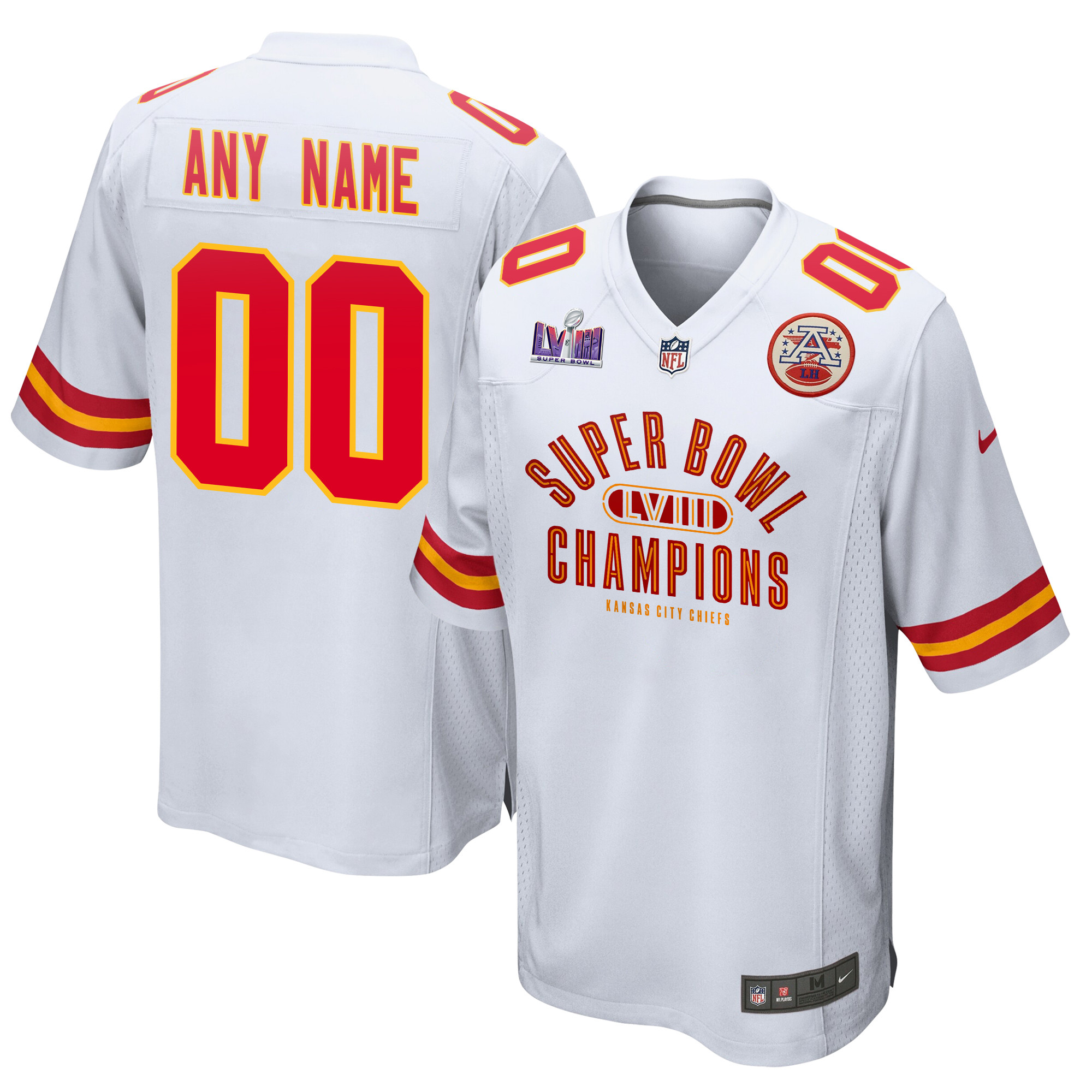 Kansas City Chiefs Super Bowl LVIII Champions Under The Lights Game Custom Men Jersey - White JS4058 Saliibo