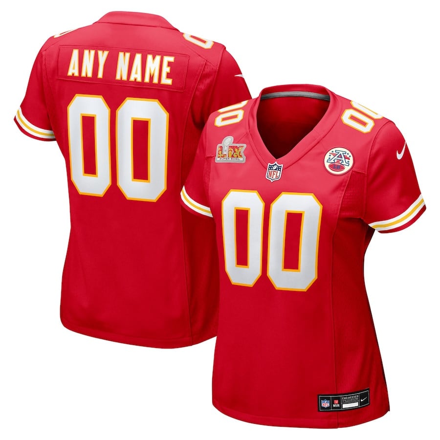 Kansas City Chiefs Women's Super Bowl LIX Custom Game Jersey - Red JS7147 Saliibo